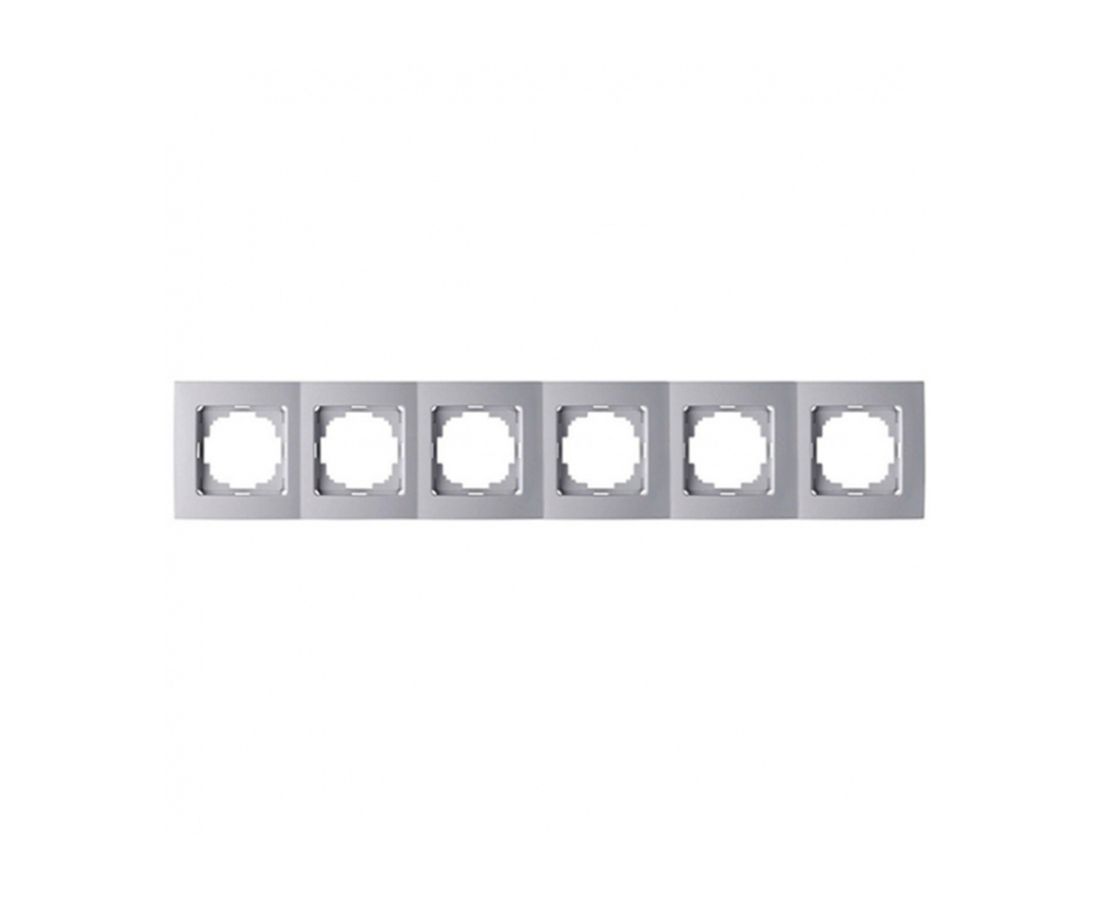 ჩარჩო ექვსიანი touran silver - 24130096 — როზეტები და ჩამრთველები